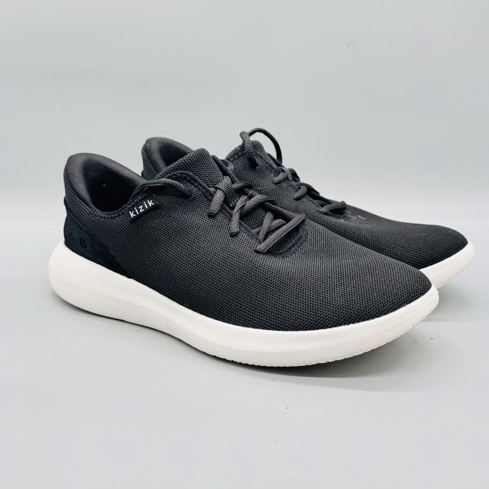 Kizik Shoes Mens 9 Black Knit Madrid Hands Free Walking Sneakers Casual Comfort